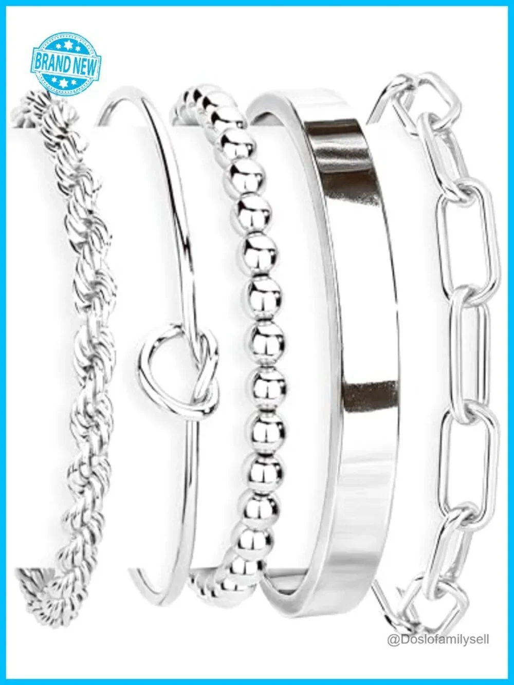 14K Gold Plated Sterling Silver Bracelet Set for Women Non Tarnish Waterproof